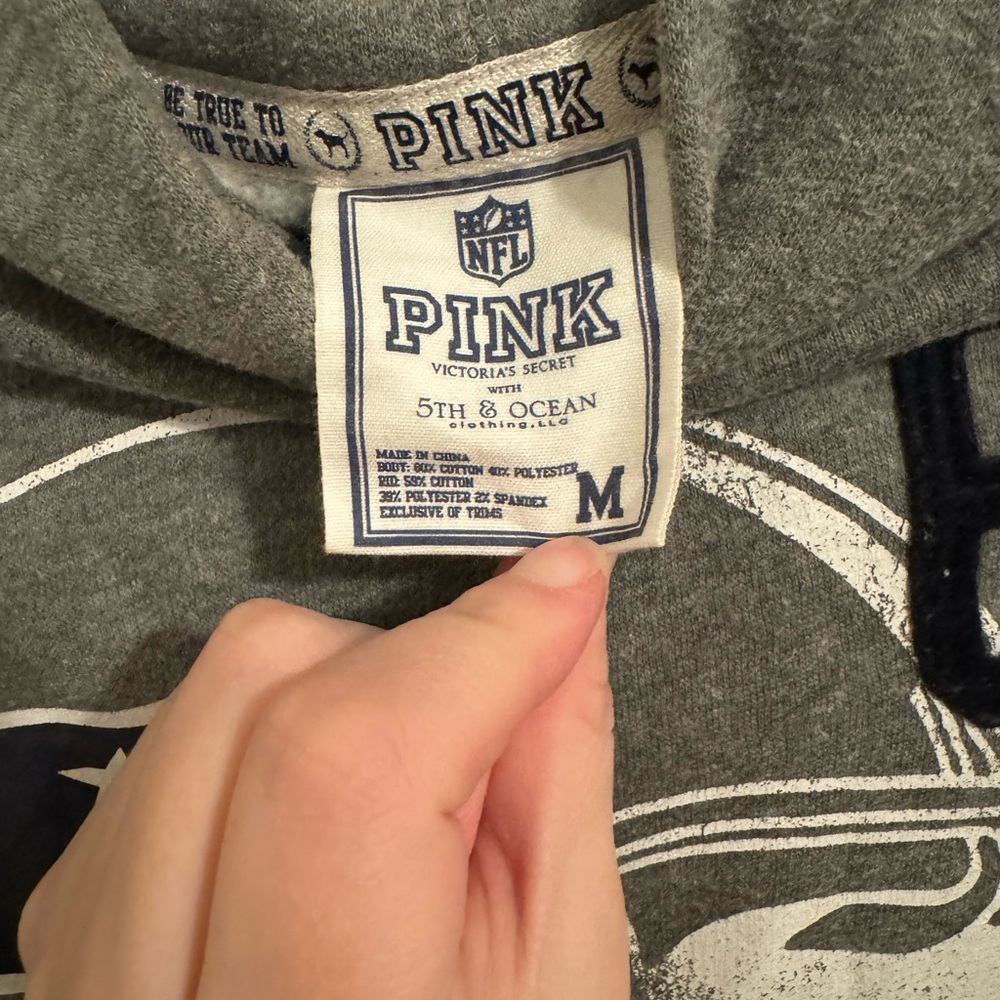 Victoria's Secret Pink NFL Gray Patriots Hoodie - Picture 2 of 3